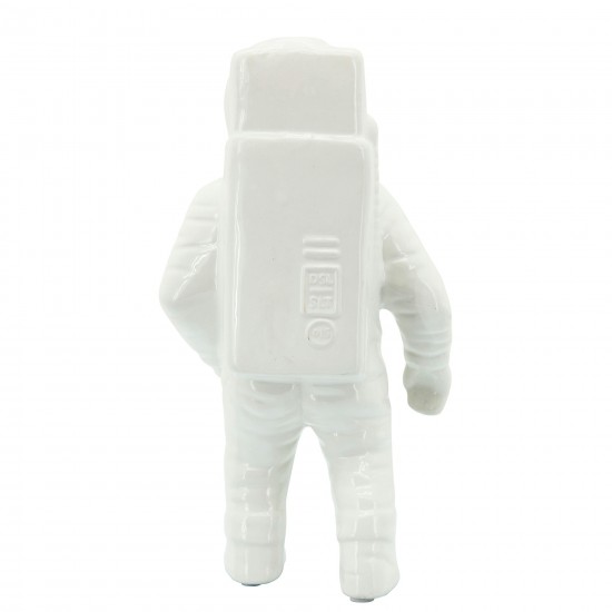 11" Astronaut Statuette, White/gold