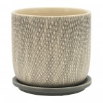 S/2 5/6" Mesh Planter W/ Saucer, Gray