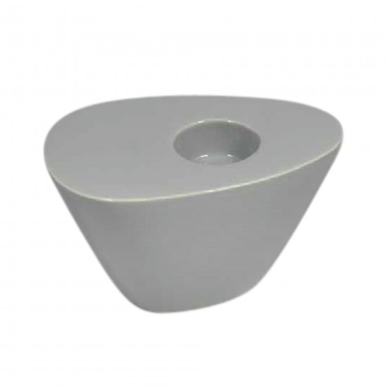 Gray Wedge Candle Holder 4.5"