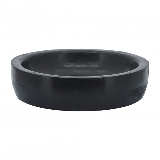 Wood 12" Stained Bowl, Black