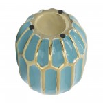 Turquoise/gold Ceramic Vase 8"