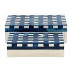 Resin S/2 Plaid Boxes, Blue