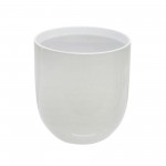 Ceramic 8" Planter W/ Wooden Stand, White