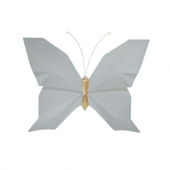 Resin 10" W Origami Butterfly Wall Decor, Slate