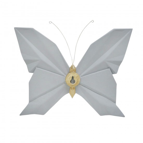 Resin 10" W Origami Butterfly Wall Decor, Slate