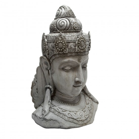 Resin 33" Buddha Head, Grey