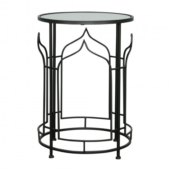 Metal, S/2 21/23"h Side Tables, Black