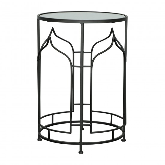 Metal, S/2 21/23"h Side Tables, Black