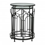 Metal, S/2 21/23"h Side Tables, Black