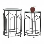 Metal, S/2 21/23"h Side Tables, Black