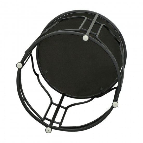 Metal, S/2 21/23"h Side Tables, Black