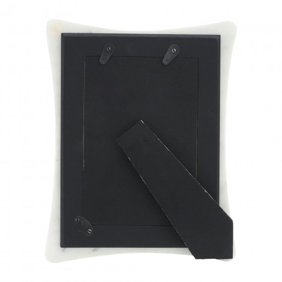 Marble, 4x6 Curved Photo Frame, White