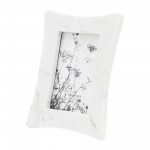 Marble, 4x6 Curved Photo Frame, White