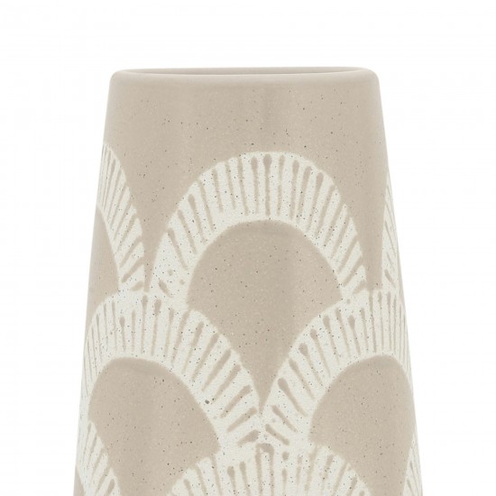 Cer, 15"h Aztec Vase, Beige