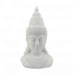 Resin, 28"h Buddha Head, White