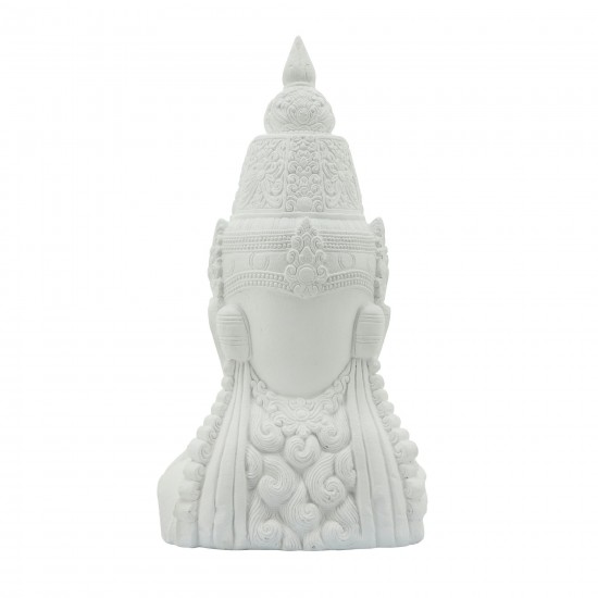 Resin, 28"h Buddha Head, White