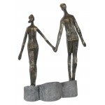 Polyresin 13" Couple Holding Hands, Bronze