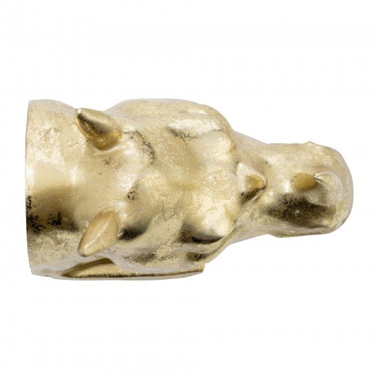 Res, S/2 8"h, Rhino Bookend, Gold