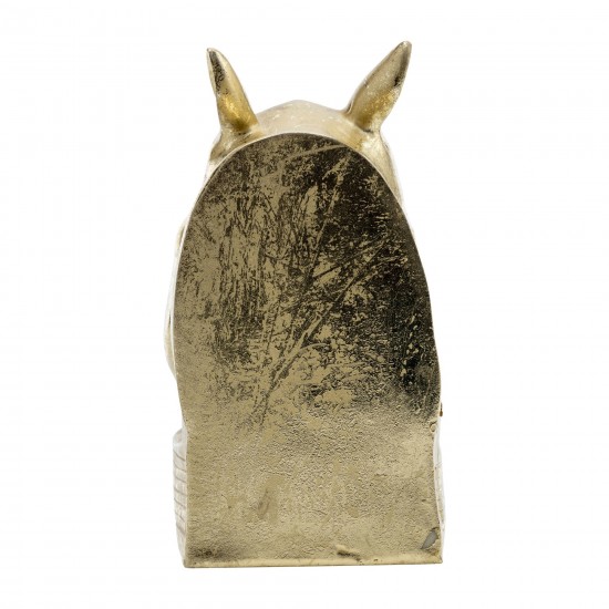 Res, S/2 8"h, Rhino Bookend, Gold