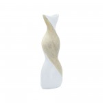 16" Twisted Vase, White/gold