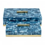 Resin, S/2 10/12" Boxes, Blue