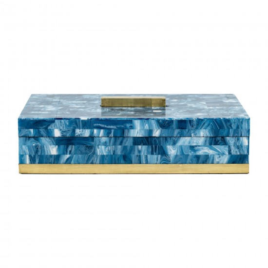 Resin, S/2 10/12" Boxes, Blue