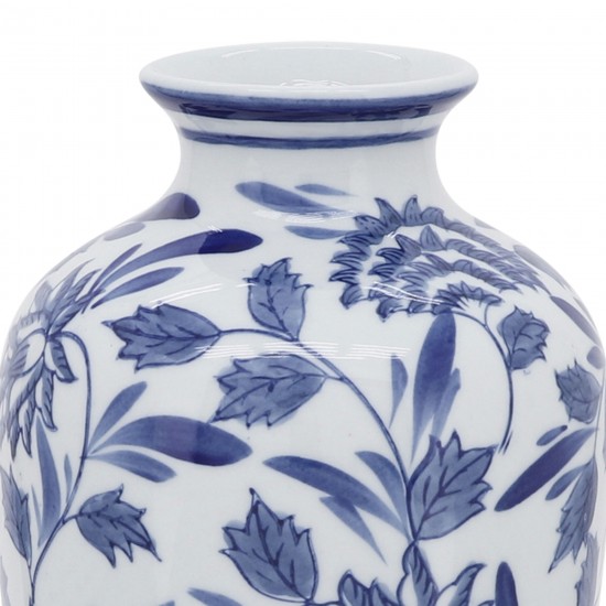 Cer, 13"h Chinoiserie Vase, Blue/white