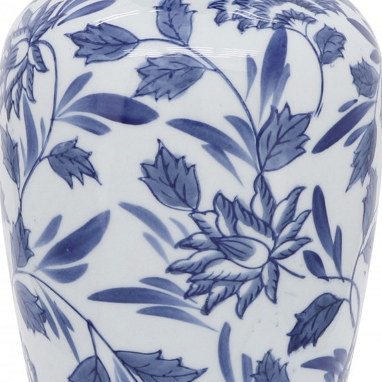 Cer, 13"h Chinoiserie Vase, Blue/white