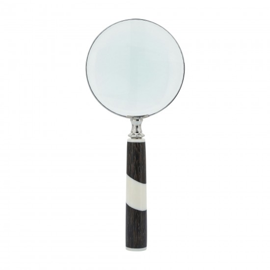 Resin, 4" 2-tone Magnifying Glass, Black/white