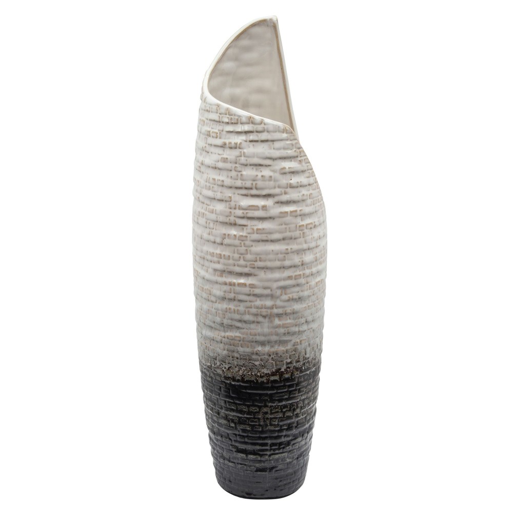 19" Textured Vase, Cream