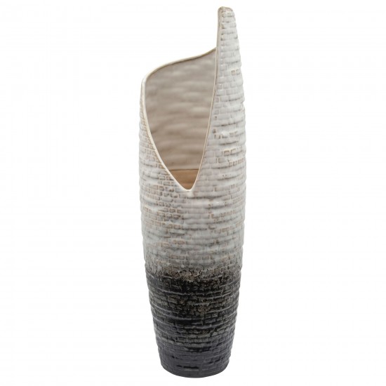 19" Textured Vase, Cream