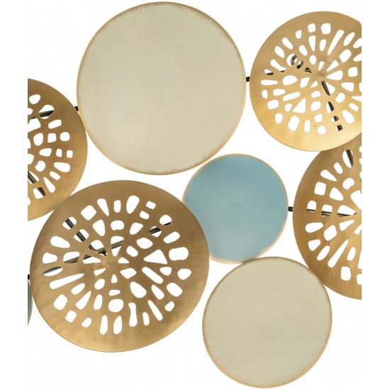 Metal, Q 34"l Cut-out Wall Discs, Multi Wb
