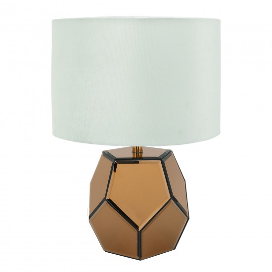 Mirrored 17.25" Facetd Table Lamp, Gold