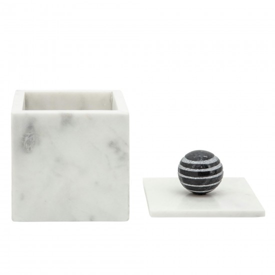 Marble, 5x7 Box W/ Orb, White