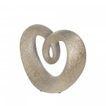 Ceramic 8" Beaded Heart Accent, Champange