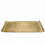 S/2 Decorative Hammered Metal Tray, Gold/silver