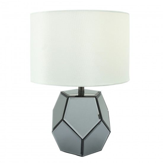 Mirrored 17.25" Facetd Table Lamp, Silver