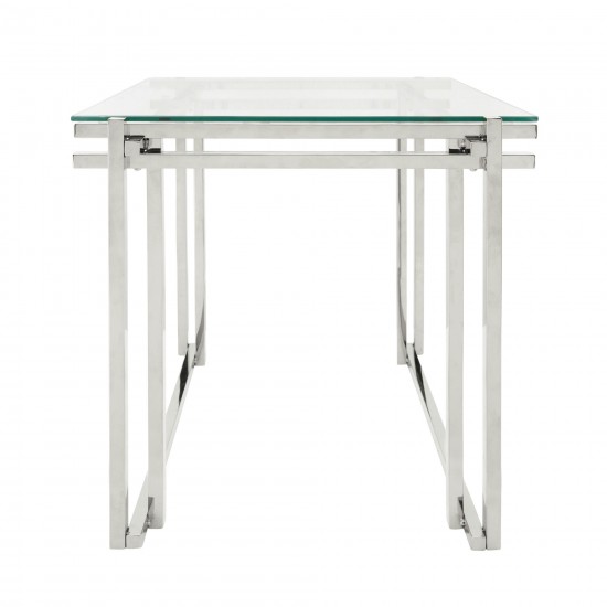 Metal 24" Side Table, Silver