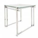 Metal 24" Side Table, Silver