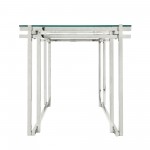 Metal 24" Side Table, Silver