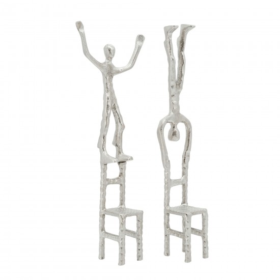 S/2 Men On Chair, Silver