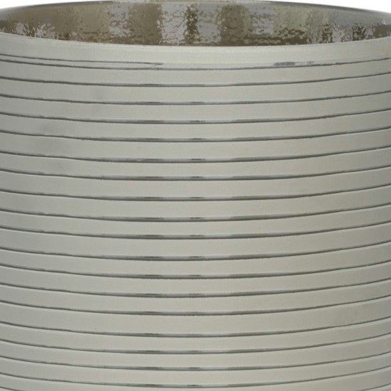 S/2 Footed Planters 9/6", Stripes, Silver