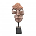 Metal,20"abstract Face Sculpture,brick Patina