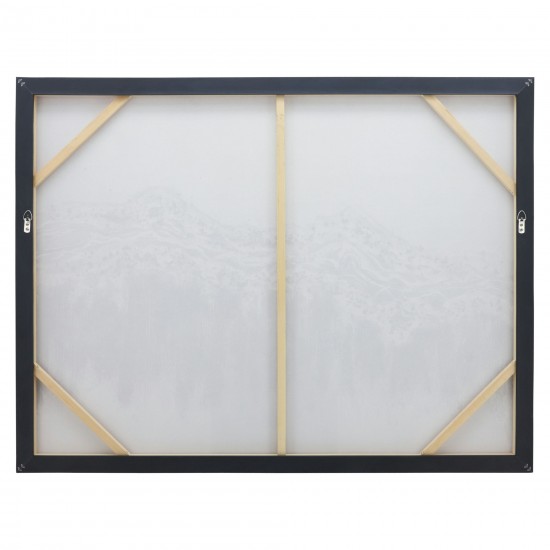 47x35 Handpainted Mountain Canvas, Gray