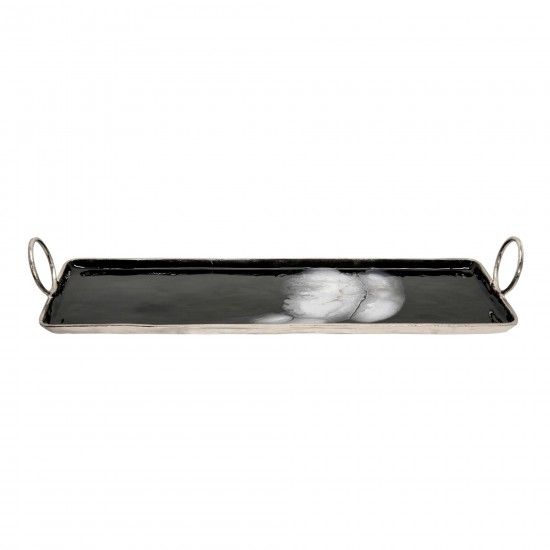 32x10 Metal Tray W/ Handle, Black