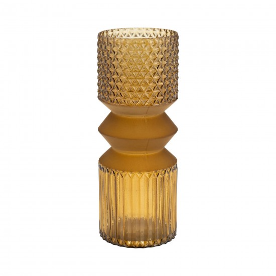 Glass 12" Mallet Vase, Amber