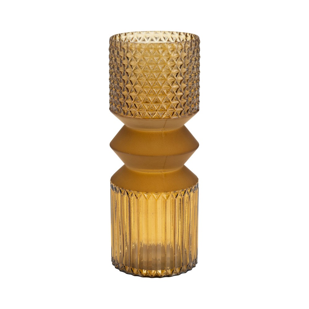 Glass 12" Mallet Vase, Amber