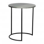 Metal, S/2 22/24" Round Side Tables, Black Pearl