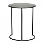 Metal, S/2 22/24" Round Side Tables, Black Pearl