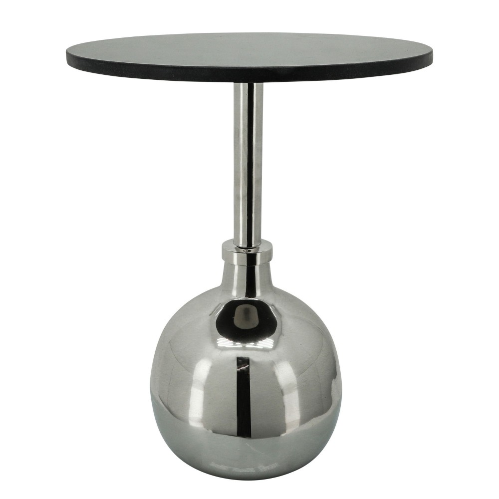 22" Metal Side Table W/ Orb Base, Nickel 22" Metal Side Table W/ Orb Base, Nickel